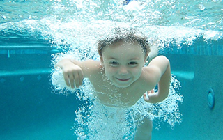 baby in pool